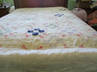 Vintage Handmade Quilt 82 X 66 Old Pattern Unknown Needs Tlc Or Cutter