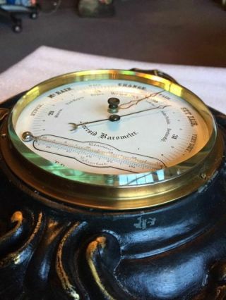 Antique Aneroid Barometer & Thermometer By Thomas Downie Hamburg.  B10