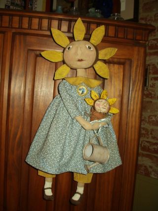 Primitive Sunflower Doll Reserved For Stephanie