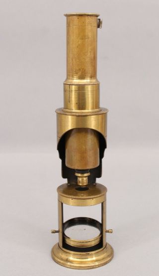 19thC Antique English J.  H.  Steward 406 Strand Brass Martin Type Drum Microscope 2