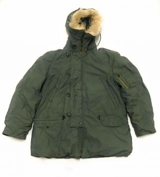 Vintage Usaf Xs N3 - B Extreme Cold Weather Parka Military Coat Greenbrier Size L