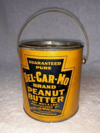 Vintage 2lbs Peanut Butter Tin By The Bel - Car - Mo Nut Butter Co.  Grand Rapids,  Mi