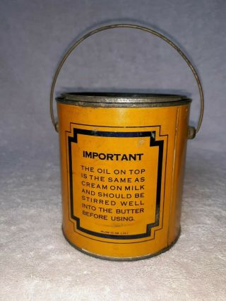 VINTAGE 2LBS PEANUT BUTTER TIN BY THE BEL - CAR - MO NUT BUTTER CO.  GRAND RAPIDS,  MI 3