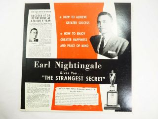 Earl Nightingale " The Strangest Secret " 1958 Conant Corporation Xctv - 67191 Nm