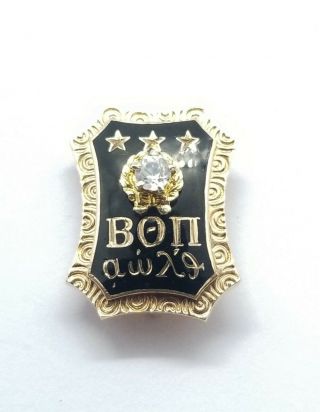 Large Antique 10k Gold &.  15 Carat Diamond Beta Theta Pi Fraternity Badge Pin