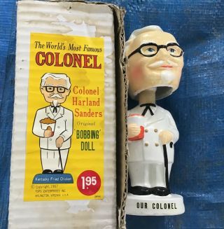 Vtg Colonel Sanders Kfc Bobbing Nodder Bobble Head Doll 1967