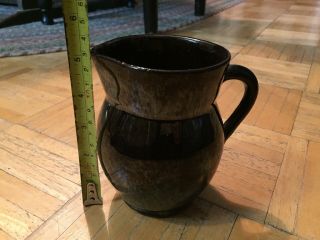 18th To Early 19th Century England Black Glaze Redware Pitcher 1780 - 1820
