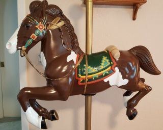 Vintage Life Size Carousel Jumper Horse,  Hand Painted Paint Pony