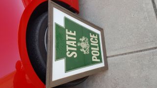Rare Pa State Police Green & White Keystone Vehicle Door Decal 1960 