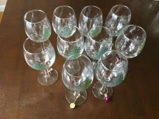 8 Cuthbertson Christmas Tree Wine Glass Tumblers England 7 " Tall Charm