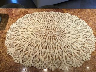 Vintage Large 40” Crochet Doily / Table Cover