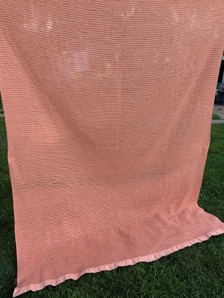 Vintage Chatham Coral Or Peach Full Size Woven Thermal Blanket