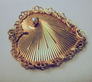 Big Vintage 14k Solid Gold Pearl Heart Charm Pendant 9.  6 G Scrap Wear 3 Day Nr