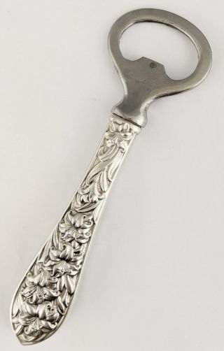 Antique American Sterling Silver Bottle Opener By Frank Whiting Co Rose Pattern