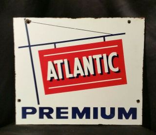 Vintage Atlantic Premium Gasoline Porcelain Sign