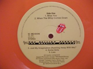 ROLLING STONES - SOME GIRLS LP - Orange vinyl 1978 2