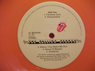ROLLING STONES - SOME GIRLS LP - Orange vinyl 1978 3