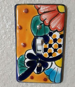 Talavera Mexican Pottery Wall Plate Light Switch Single On/off Cover.