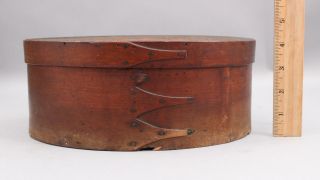 Antique 19thc American Primitive Shaker Oval Wood Pantry Box,  Nr
