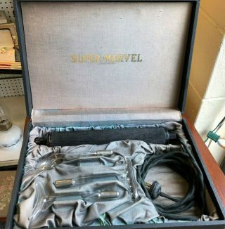 Marvel Medical Quack Violet Ray Device Complete 3 Attachments Antique Case