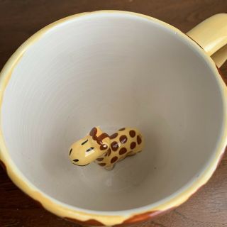 Pier 1 Imports Giraffe Surprise Coffee Mug Cup Baby Giraffe Inside Handpainted