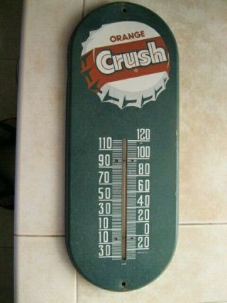 Vintage Orange Crush Thermometer Advertising Soda 14 1/2 X 6 Inches