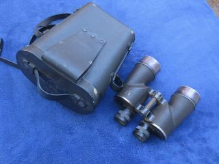 Ww2 Us Navy Military 7x50 Binoculars And Bausch & Lomb Case