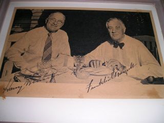 White House Franklin Roosevelt And Harry Truman Rare Co - Signed Picture