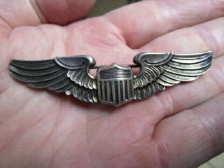 Wwii Era Sterling Us Aaf Pilot Wings Full Size 3 " Amico Beauties