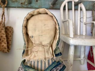Best Folk Art Hand Made Cloth Doll Made With Antique Textiles.