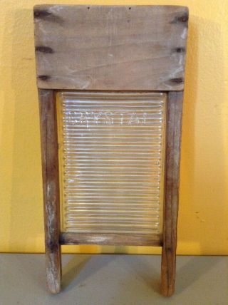 Vintage Crystal Cascade Glass Wood Small Salesman Sample Child 