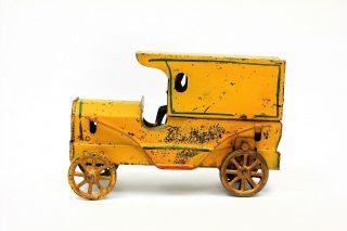 Antique Vintage Dayton Delivery Truck Van W/ Driver Hillclimber Friction Yellow