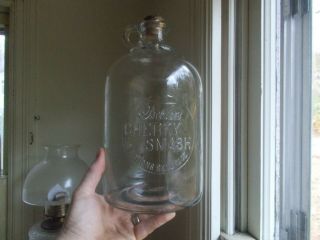 FOWLER ' S CHERRY SMASH RARE 1915 ERA GALLON GLASS SYRUP JUG FOR SODA FOUNTAIN 3