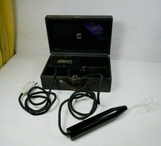 Antique Renu Life Violet Ray Electric High Frequency Generator 1919 U.  S.  A.