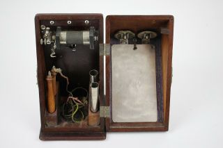 Antique Medical Quack Medicine Electro - Shock Therapy Device Battery Box Mahogany