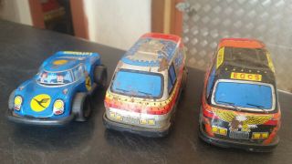 3 X Cool Vintage Tin Toy Cars Made In Japan