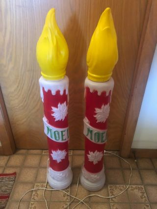 Vintage Noel Candles 38 Inches Blow Mold Holiday Christmas Yard Decor