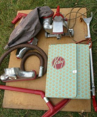 Vintage Kirby Vacuum Models 561 Red Vacuum Cleaner & Attachments