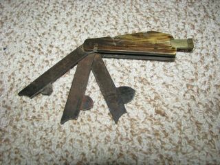 Antique Signed G.  Gregory Bleeder Knife Lancet Blade Civil War Era Horn Handle