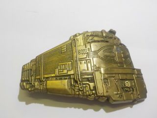 Vintage 1980 Solid Brass Train Engine Belt Buckle By Baron - - - This Pre - Owned Buck