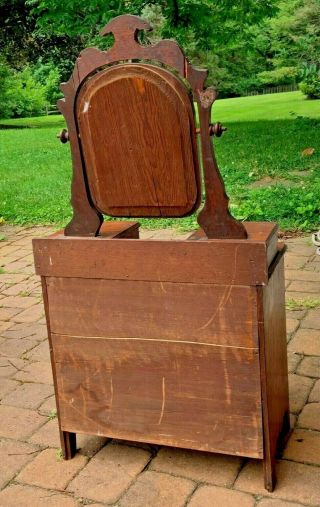 Antique Childs or Salesman Sample Dresser With Mirror and Carved Drawer Pulls 2