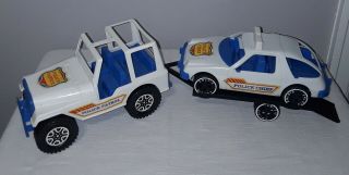 Vintage Amloid Jeep Police Patrol Amc Pacer Police Chief Car With Trailer