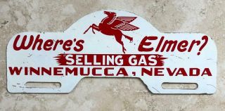 Mobile Pegasus Winnemucca,  Nv Vintage Antique License Plate Topper