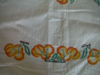 Vintage Tablecloth 37 x 32 Fruit Pear Cherry Grapes Apples Very Good 3
