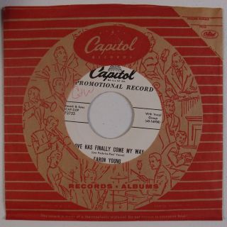 Faron Young: Love Has Finally Come Capitol Country Promo Dj 45 Nm