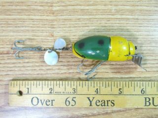 Vintage / Antique Ccbco Garrett Ind Lure Creek Chub Beetle 9 - 7 - 20
