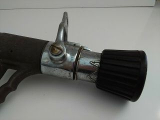 Vintage Elkhart Brass Fire Hose Nozzle Fog Flush S.  S.  W/ Lever Pistol Grip J36F 2