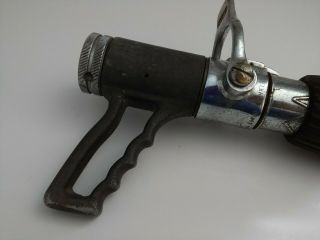 Vintage Elkhart Brass Fire Hose Nozzle Fog Flush S.  S.  W/ Lever Pistol Grip J36F 3