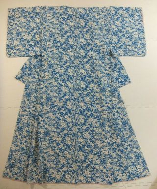 Japanese Vintage Kimono,  Silk,  Komon (小紋),  Fine Pattern,  Blue&white N091914