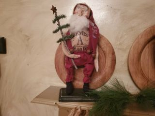 Primitive Early Style Santa Claus Doll Christmas Winter Reserved For Lynn